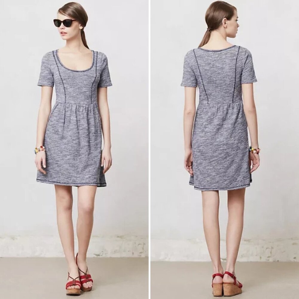 Anthropologie Saturday Sunday Blue Spacedye Dress Womens Size XS 90s Babydoll